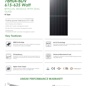 แผงโซล่าเซลล์ Jinko 630W (N-type) BIFA DUALGLASS