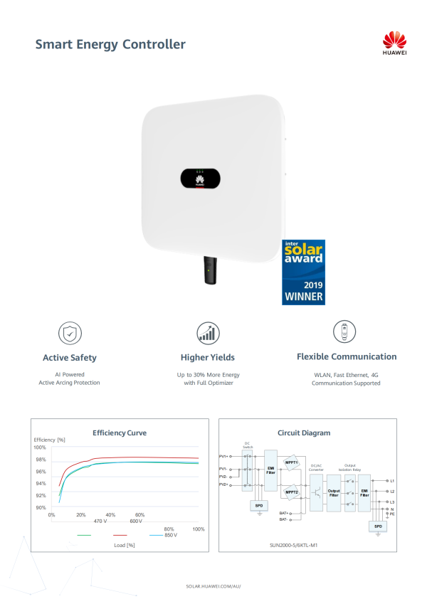 HUAWEI HYBRID INVERTER 5KW SUN2000-5KTL-M1 3PH - Image 2