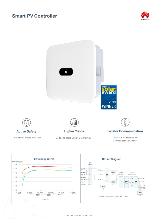 HUAWEI HYBRID INVERTER 10KW SUN2000-10KTL-M1 3PH - Image 2